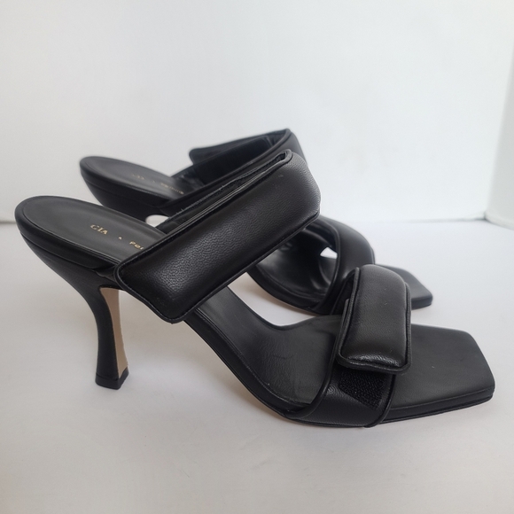 Gia Borghini x Pernille | Teisbaek Two Strap Sandals in Antracite Black Size 10 - Picture 4 of 14